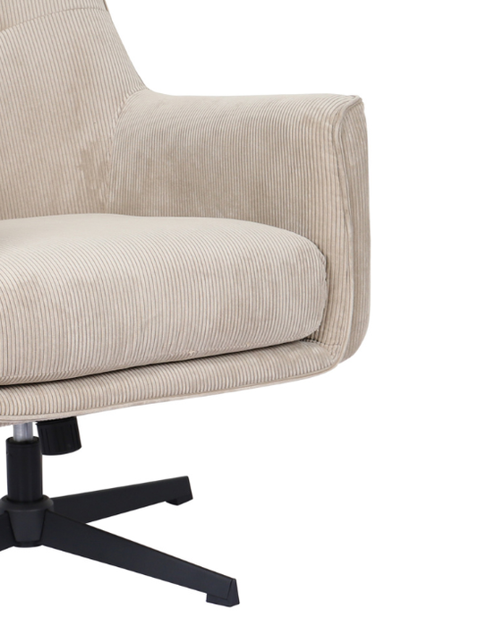 Makati Swivel Fabric Chair Beige