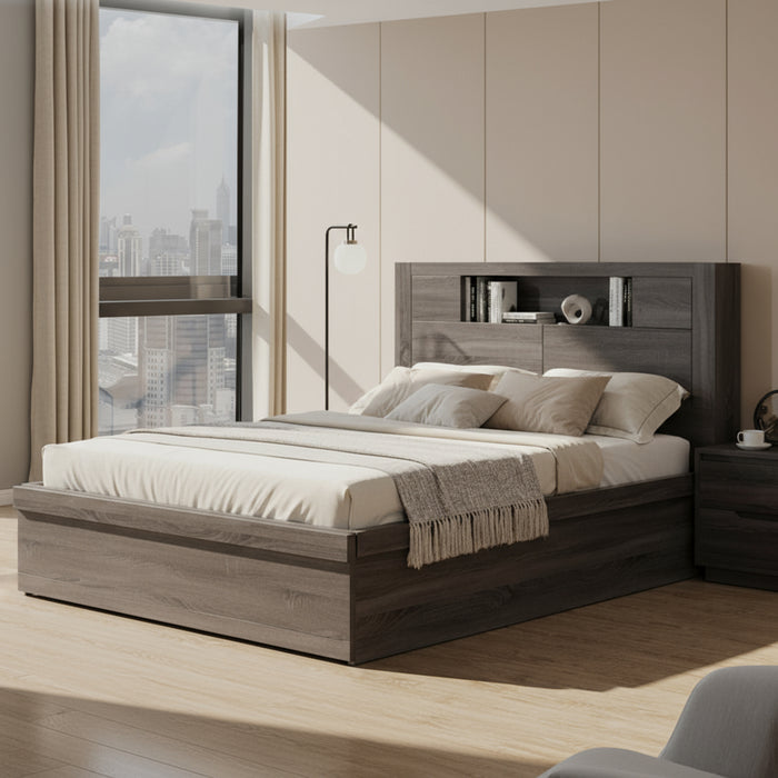 Rebecca Gas Lift Bed - Charcoal