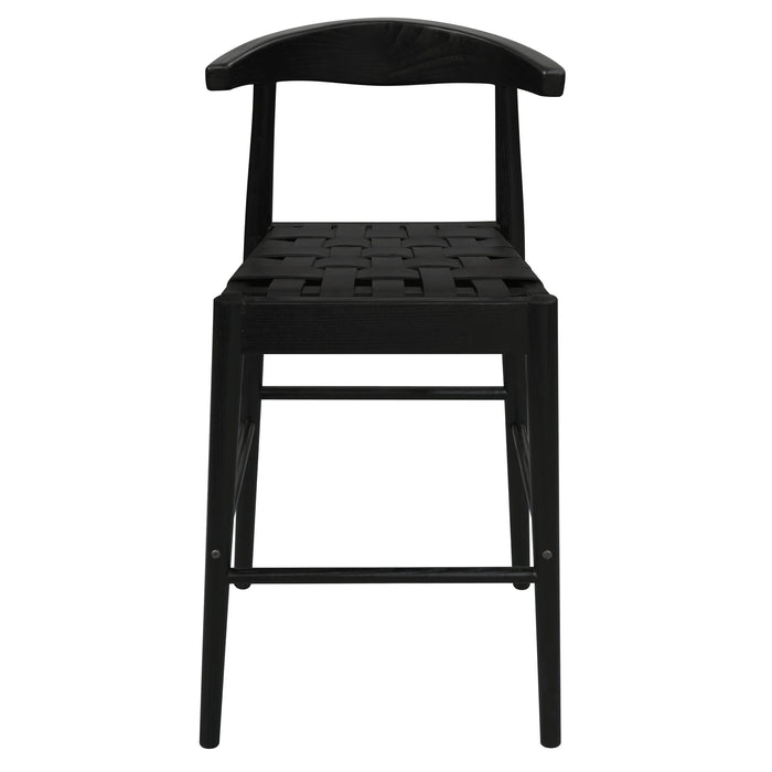Elliot Genuine Leather Barstool, Black