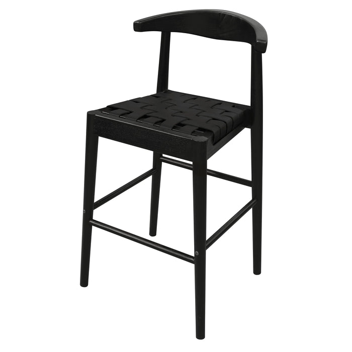 Elliot Genuine Leather Barstool, Black
