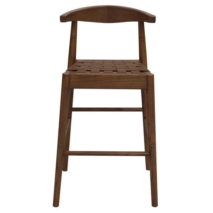 Elliot Genuine Leather Barstool, Walnut