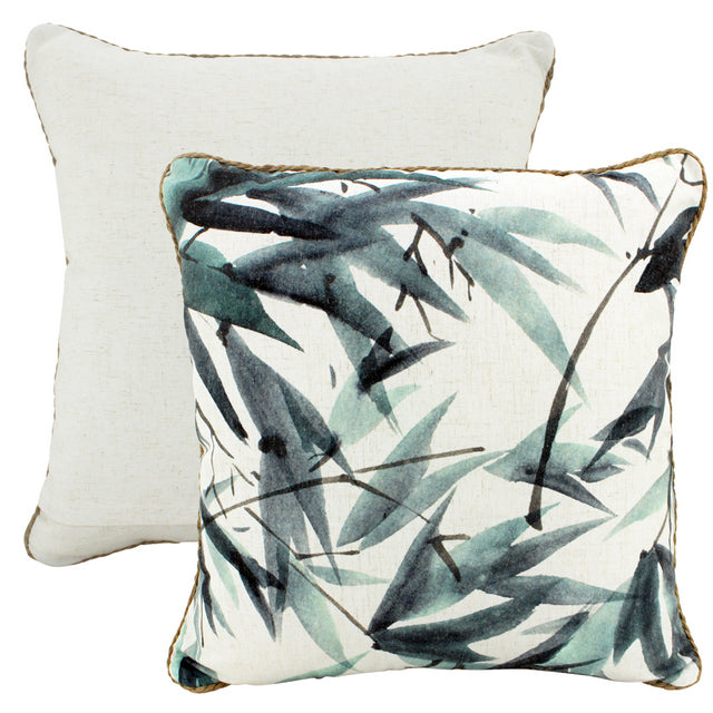 Inky Leaves Linen Cusion