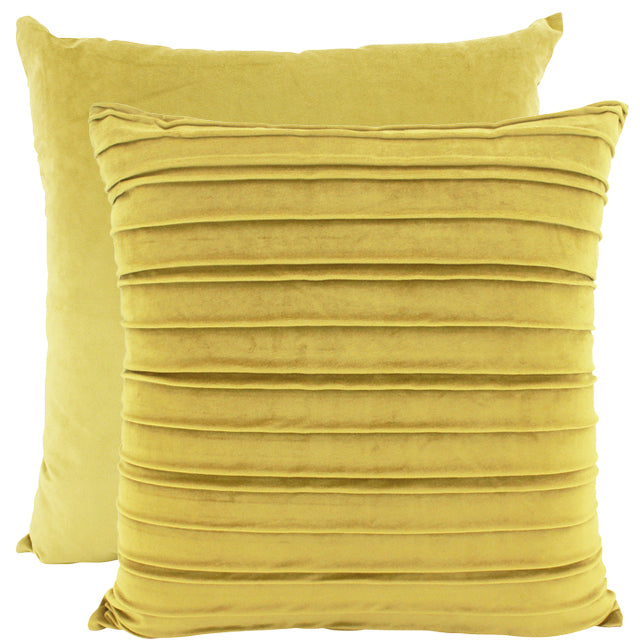 Pleated Gold Velvet Cushion