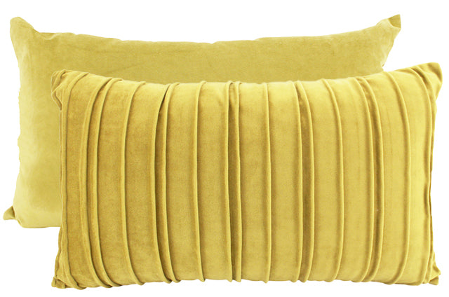 Pleated Gold Velvet Cushion