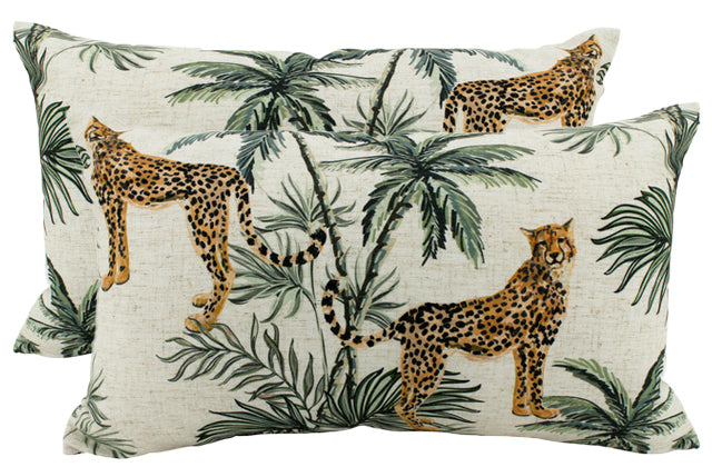 Cheetah Duo Linen Cushion