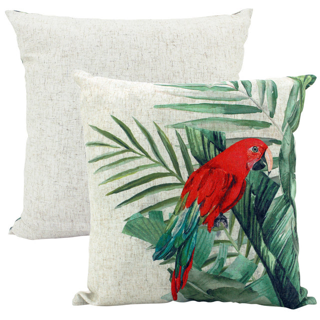 Red Parrot Jungle Cushion