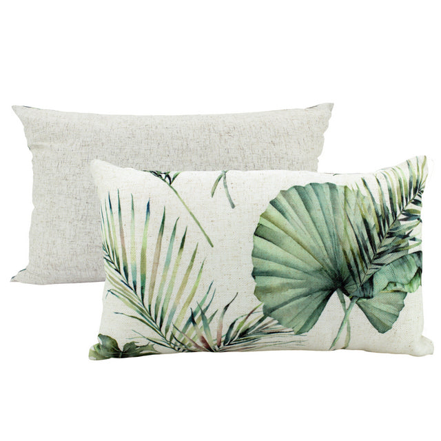 Tropical Foliage Linen Cushion