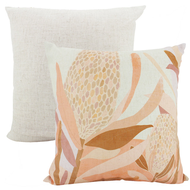 Autumn Bloom Linen Cushion