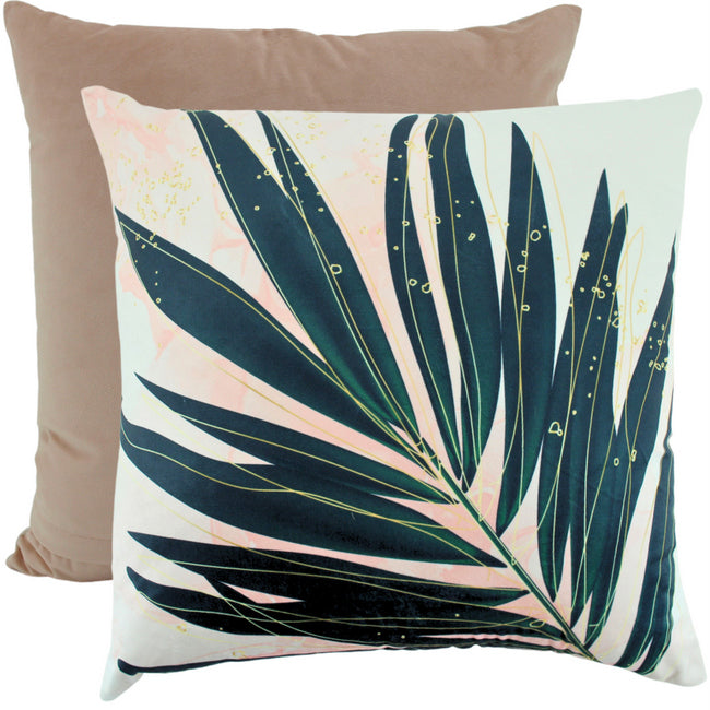 Palming Influence Velvet Cushion