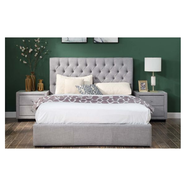 Cameo Queen Bedhead, Light Grey