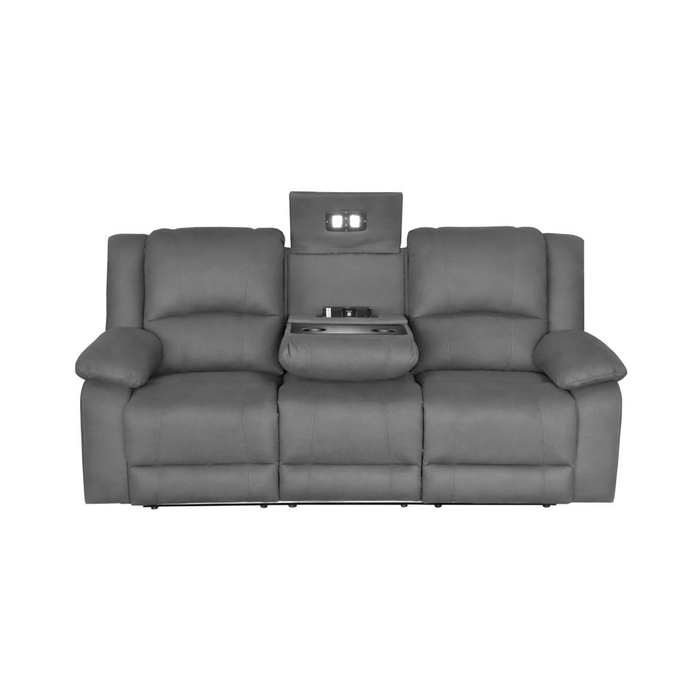 Captain Power Recliner Sofa Set, Grey