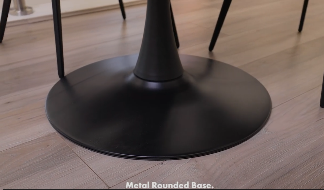 Riana 1.0m Black Round Dining Table
