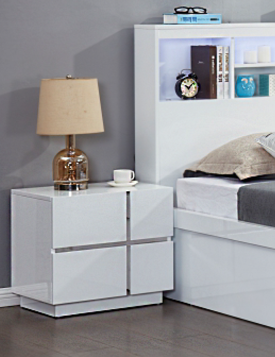 Veronica 2 Drawer Bedside, White