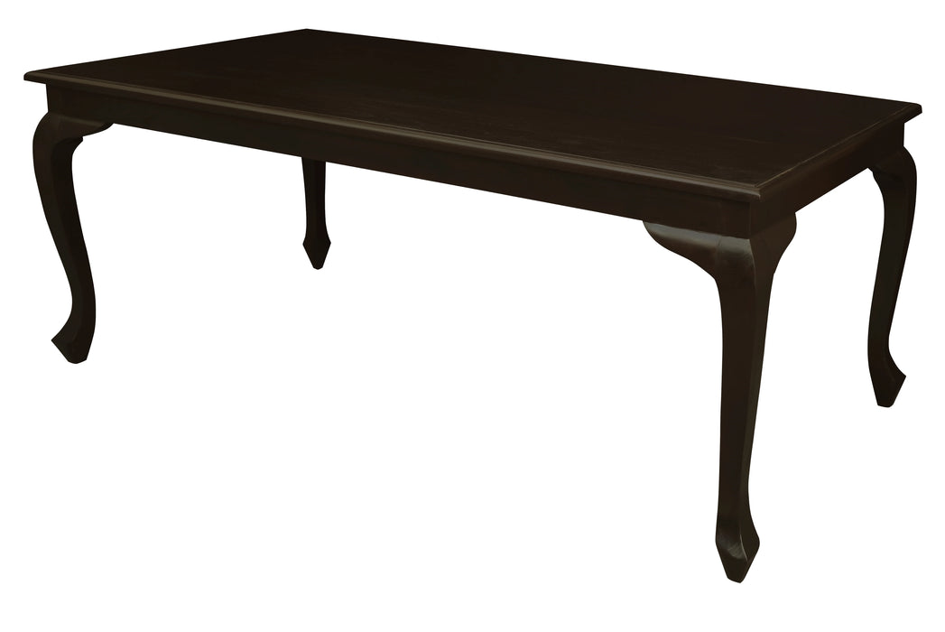Queen Ann 1.8m Solid Mahogany Wood Dining Table Chocolate