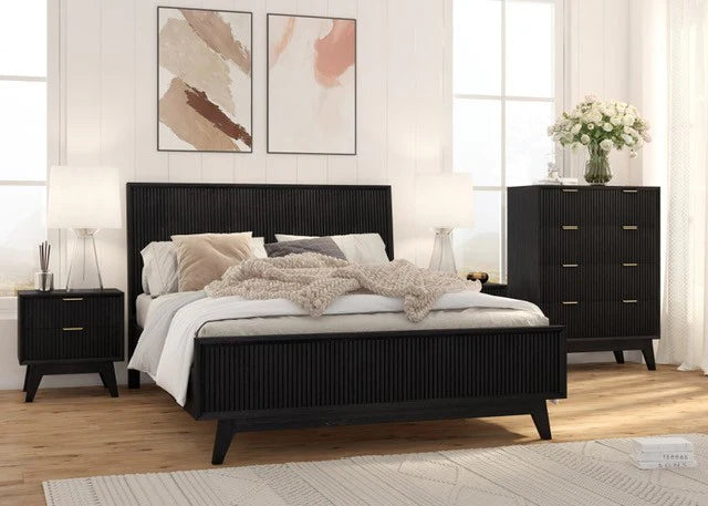 Ella 4 Drawer Tallboy Drawer Chest - Acacia Wood