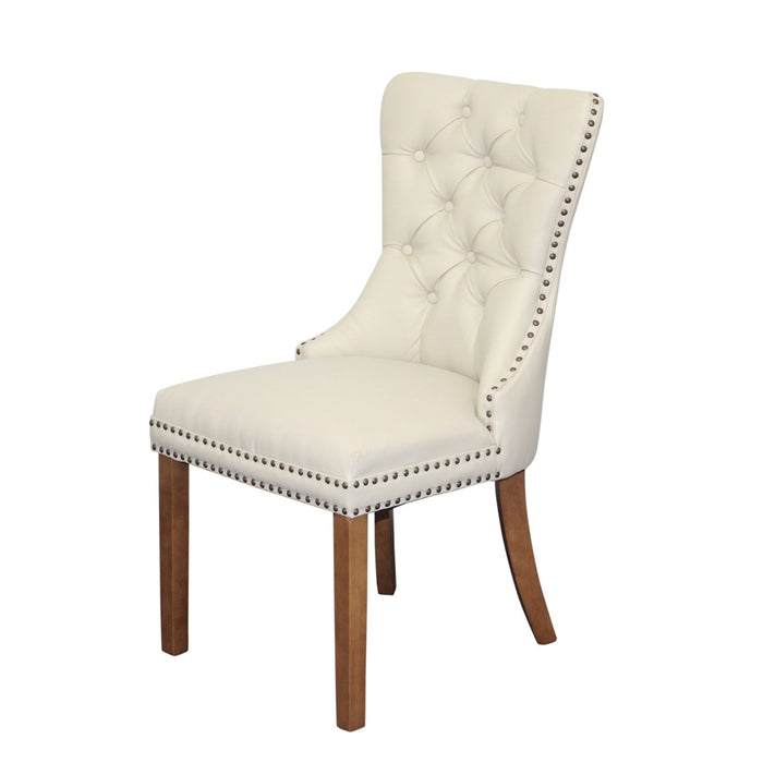 Cream Elena Faux Leather Dining Chair