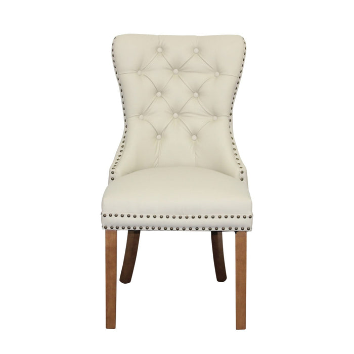 Cream Elena Faux Leather Dining Chair