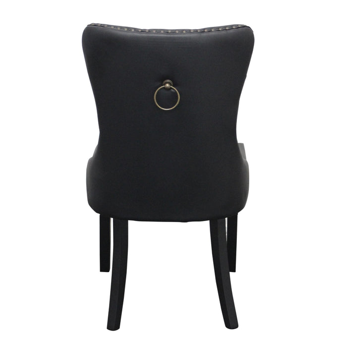 Black Elena Faux Leather Dining Chair