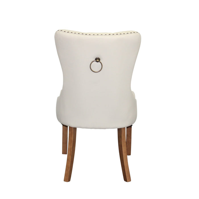 Cream Elena Faux Leather Dining Chair