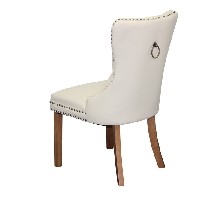 Cream Elena Faux Leather Dining Chair
