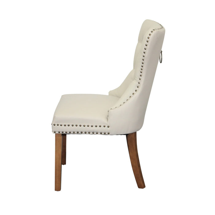 Cream Elena Faux Leather Dining Chair