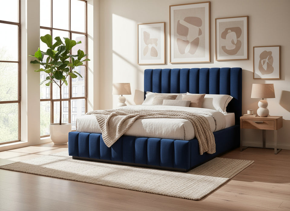 Elvira Velvet Bed Blue
