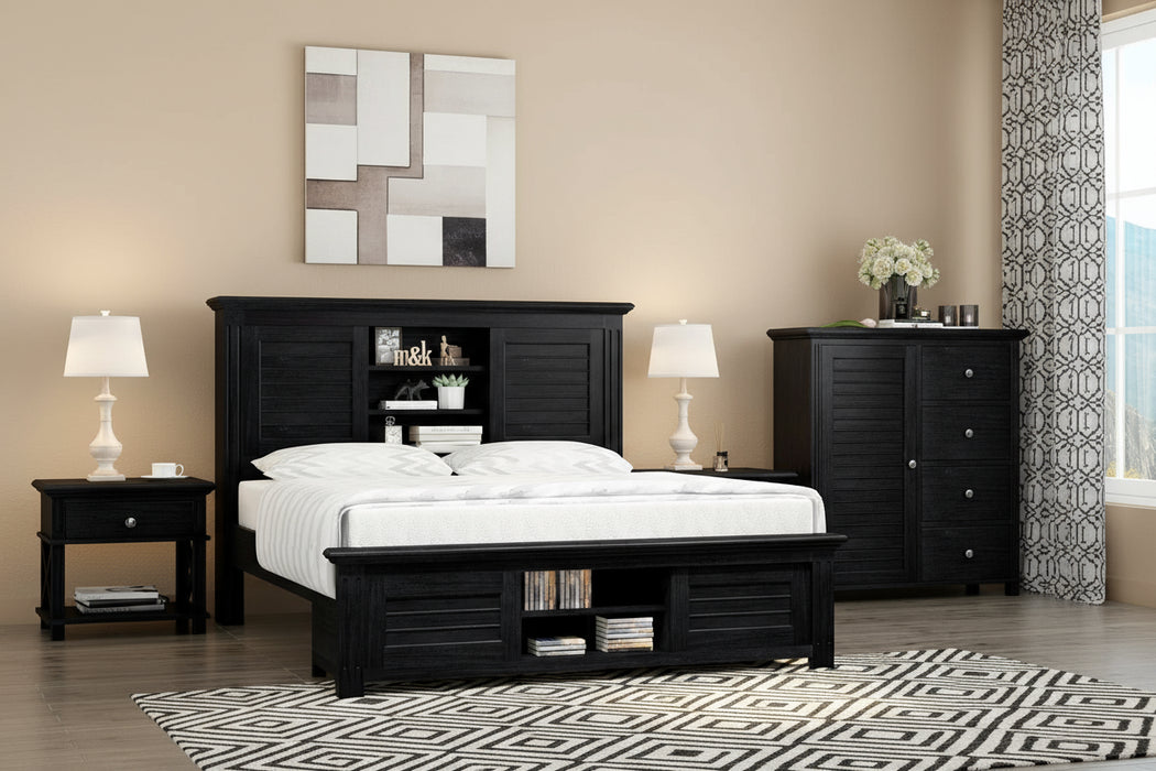 Black Warwick Timber Queen Bed