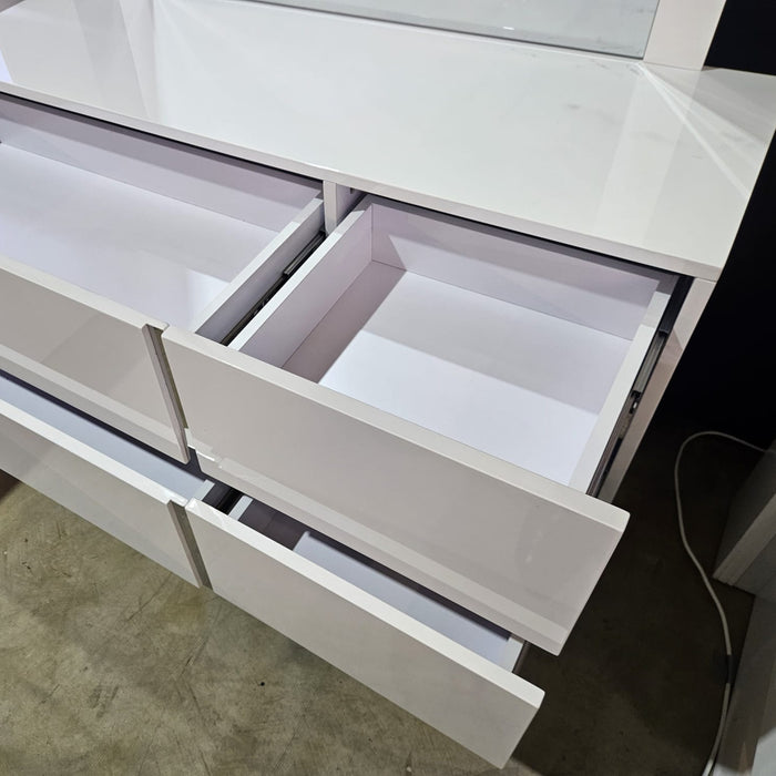 White Veronica 6 Drawer Dresser with Mirror
