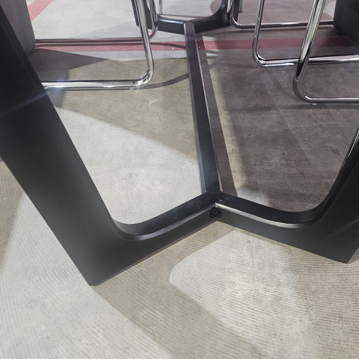 Vanesa 1.8m Dining Table - Marble Top with Black Base
