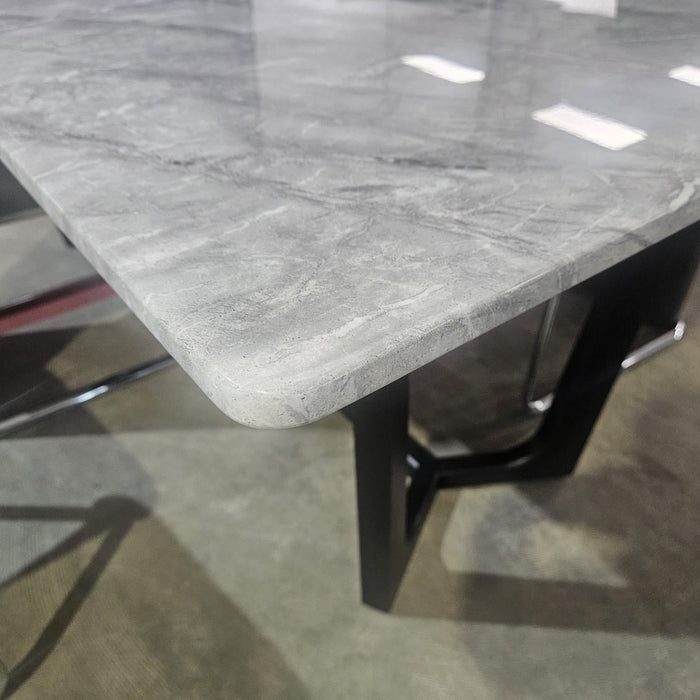 Vanesa 1.8m Dining Table - Marble Top with Black Base