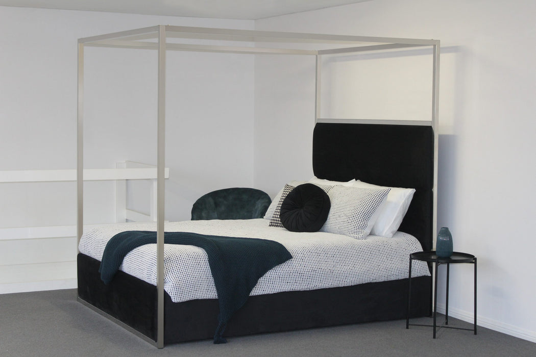 Black Jordana Canopy Queen Bed Frame