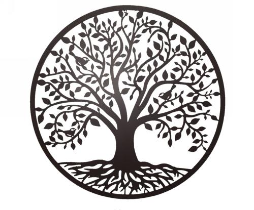 Round Iron Tree Wall Decor