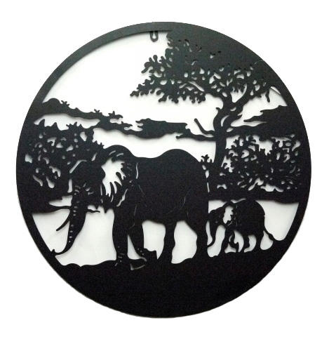 Iron Elephant Cut Wall Art