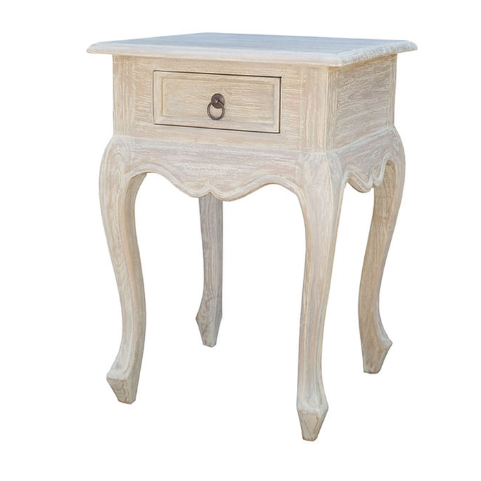 Grey Wash Bedside Lamp Table