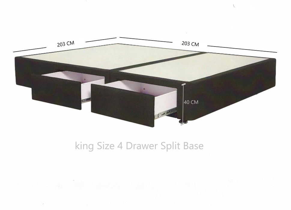 East West 4 Drawer King Split Base,  203CM x 203CM