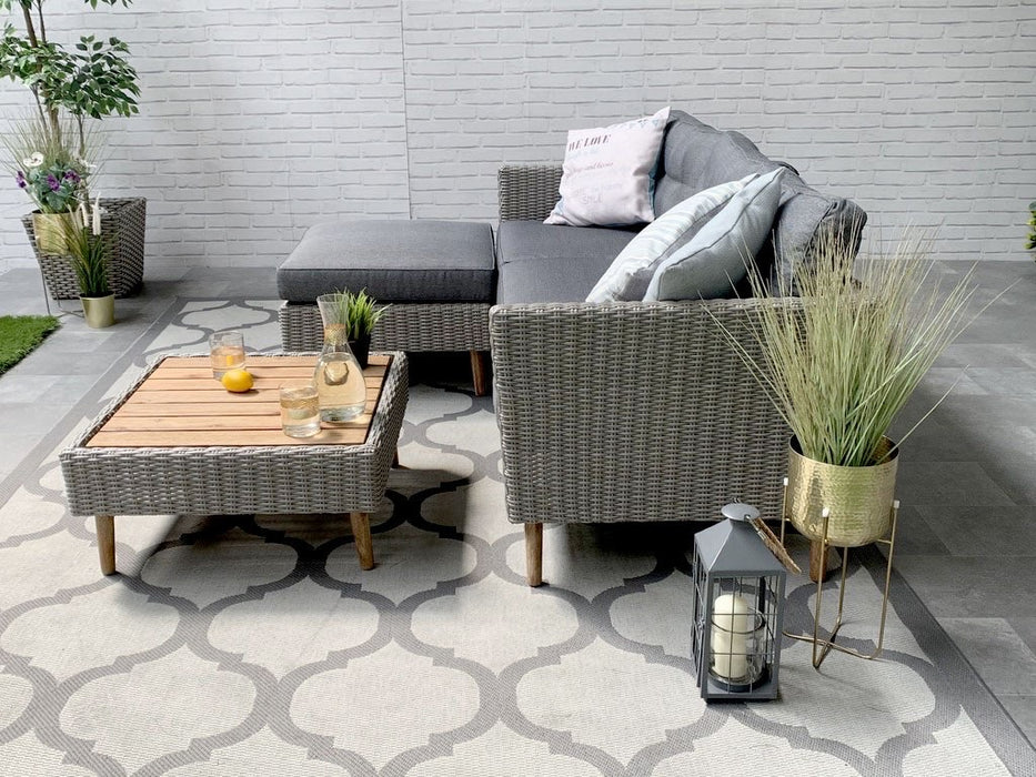 4 Seater Byron Timber Wicker with Coffee Table Lounge Set