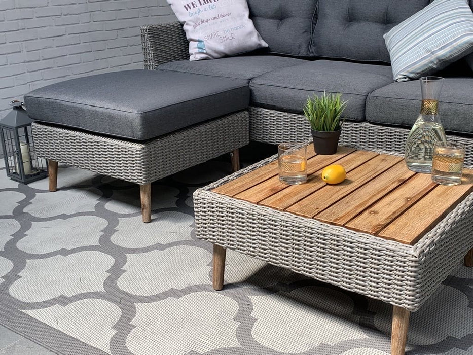 4 Seater Byron Timber Wicker with Coffee Table Lounge Set