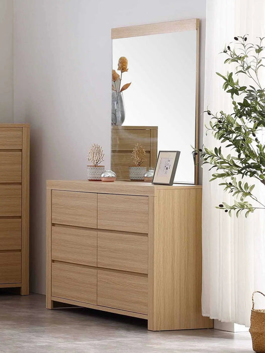 Marina 6 Drawer Dresser, Alpine Oak