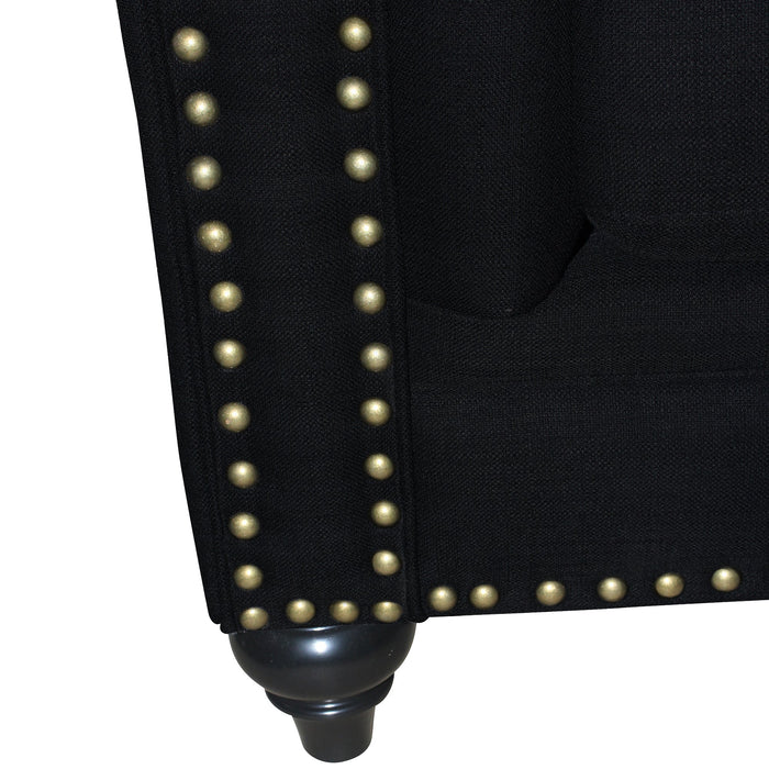 Louis 2 Seater Black Chesterfield Sofa
