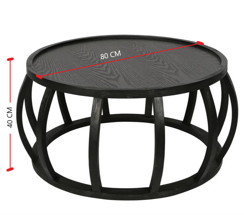 Manningham 80cm Coffee Table Black