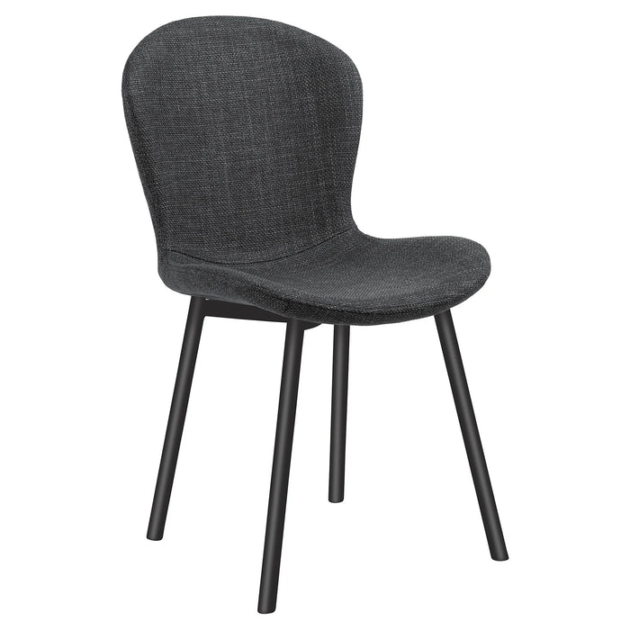 Louka Fabric Dining Chair, Charcoal-Black