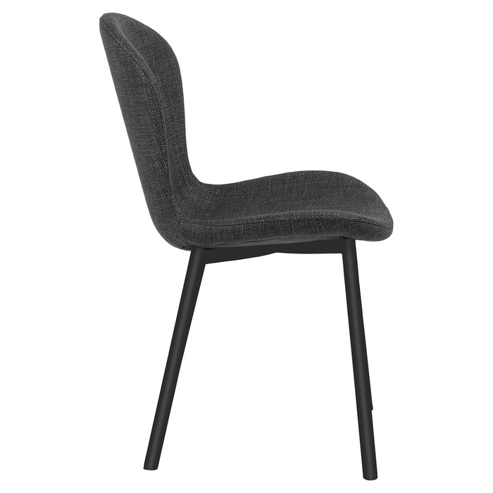 Louka Fabric Dining Chair, Charcoal-Black