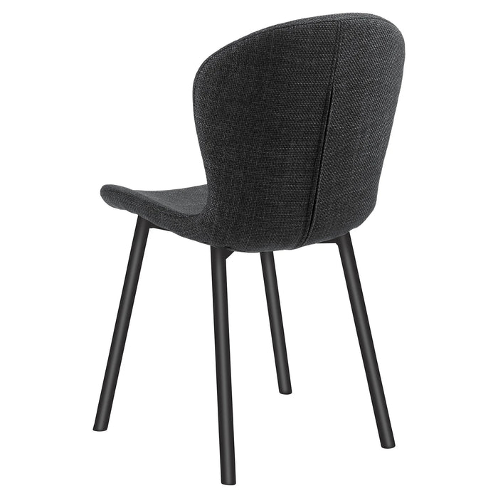 Louka Fabric Dining Chair, Charcoal-Black