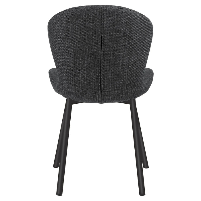 Louka Fabric Dining Chair, Charcoal-Black
