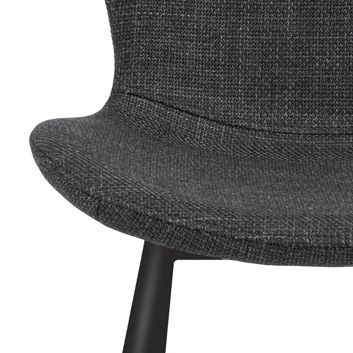 Louka Fabric Dining Chair, Charcoal-Black