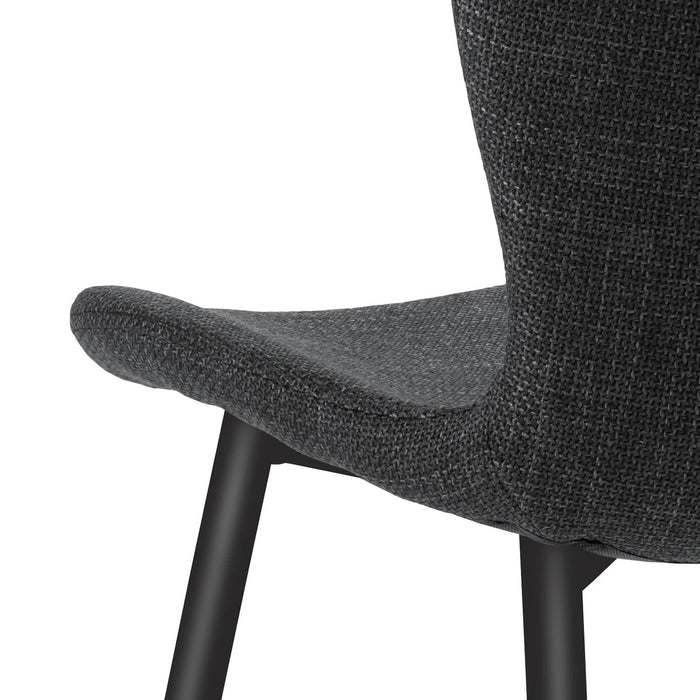 Louka Fabric Dining Chair, Charcoal-Black