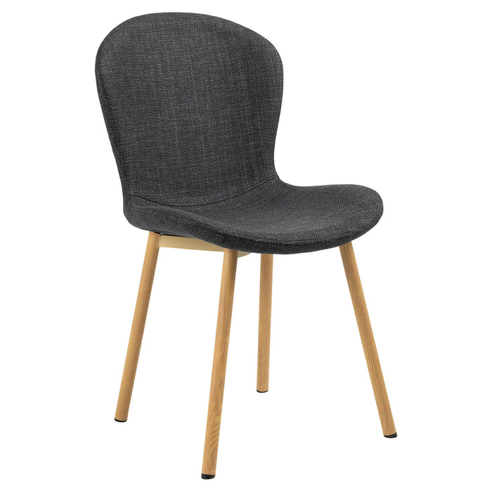 Louka Fabric Dining Chair, Charcoal - Oak
