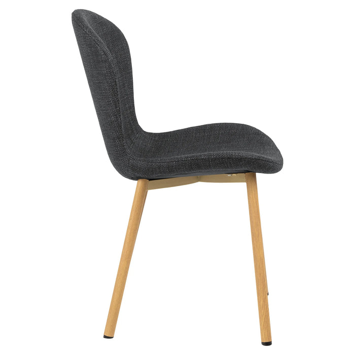 Louka Fabric Dining Chair, Charcoal - Oak