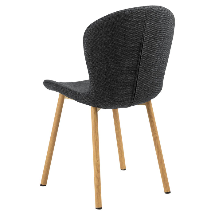 Louka Fabric Dining Chair, Charcoal - Oak