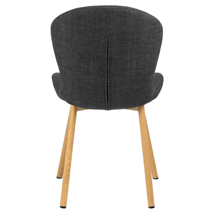 Louka Fabric Dining Chair, Charcoal - Oak